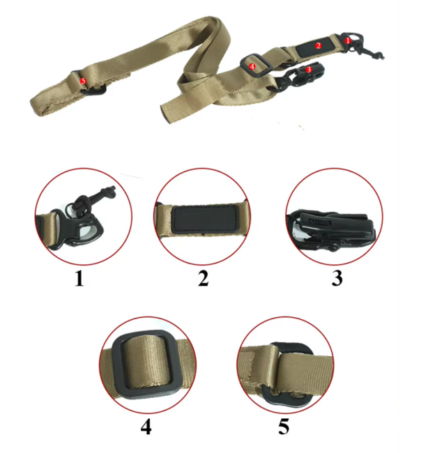 DRAGOWA MS2 chingă pentru armă, Coyote