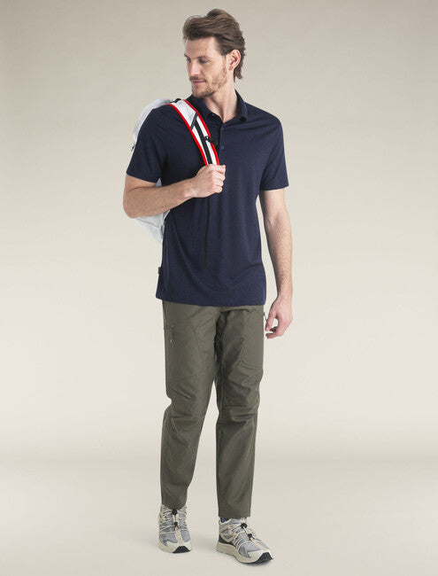 Icebreaker 150 Tech Lite III Merino tricou polo pentru bărbați cu mânecă scurtă, bleumarin