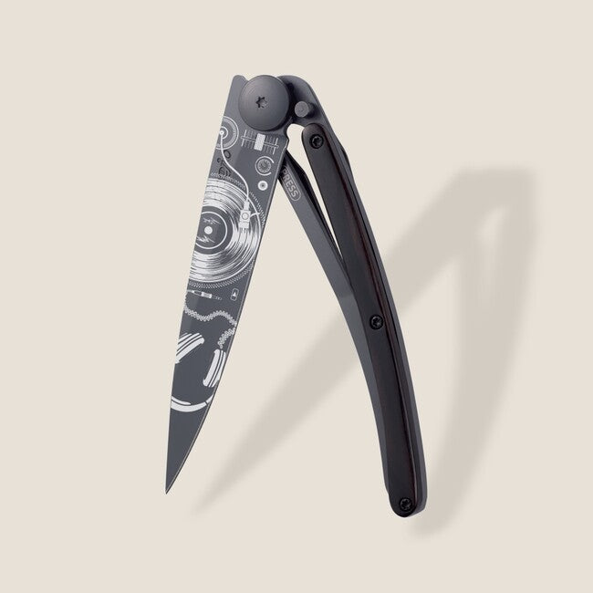 Deejo Tattoo briceag Black ebony wood Vinyl