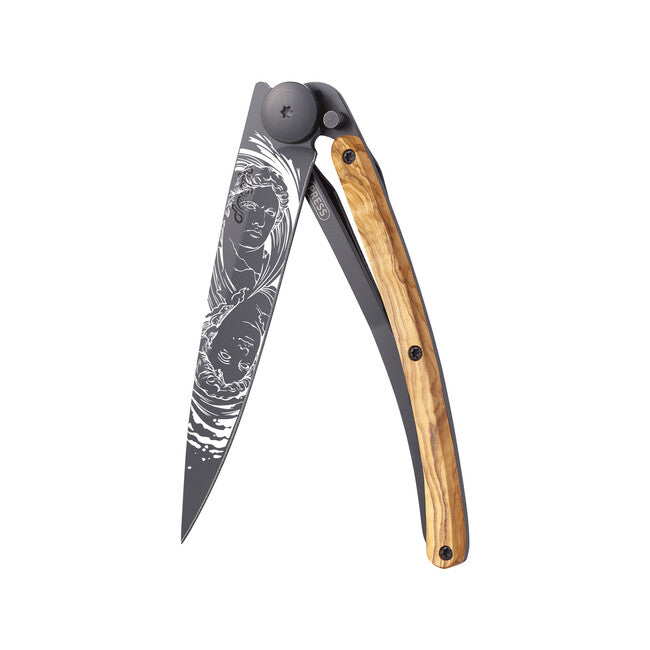 Deejo Gemini briceag Tattoo Black olive wood