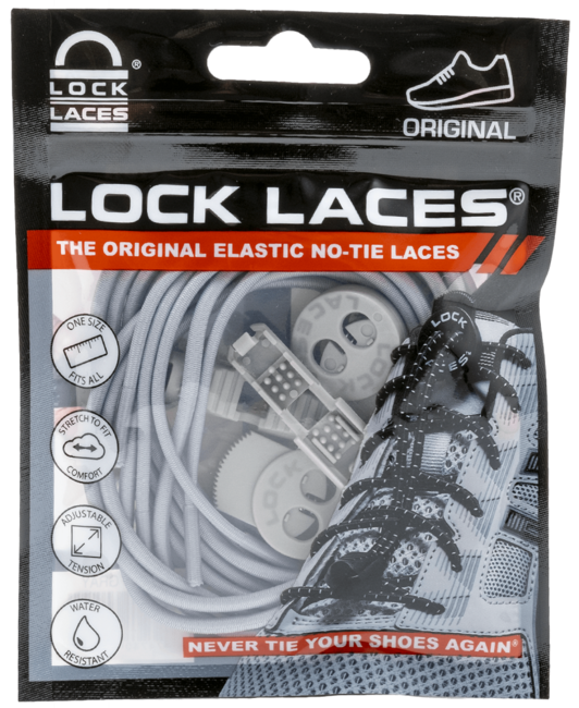 Lock Laces șireturi pentru pantofi, gray solid
