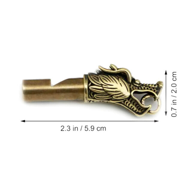 WARAGOD DragonHorn fluier din alamă vintage cu motiv dragon 115 dB