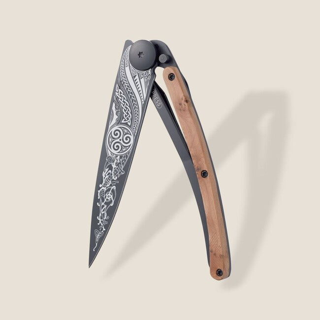 Deejo Tattoo briceag Black juniper wood Celtic