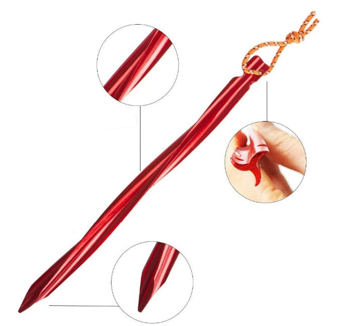 BasicNature Y-Stake Spiral țăruși de cort 25 cm, roșii, 6 buc