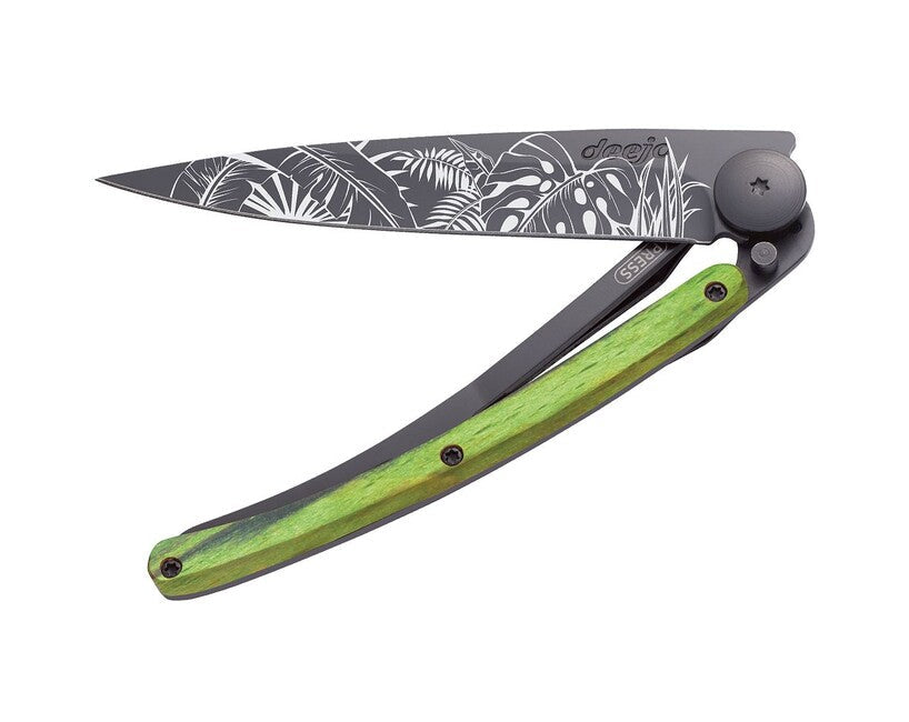 Deejo Tattoo briceag Jungle, Black green beech