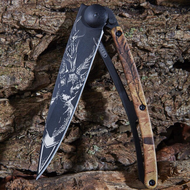 Deejo Tattoo briceag black brown camo Deer