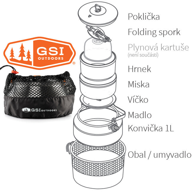 GSI Outdoors Glacier Ketalist set de gătit pentru o persoană, 1 l