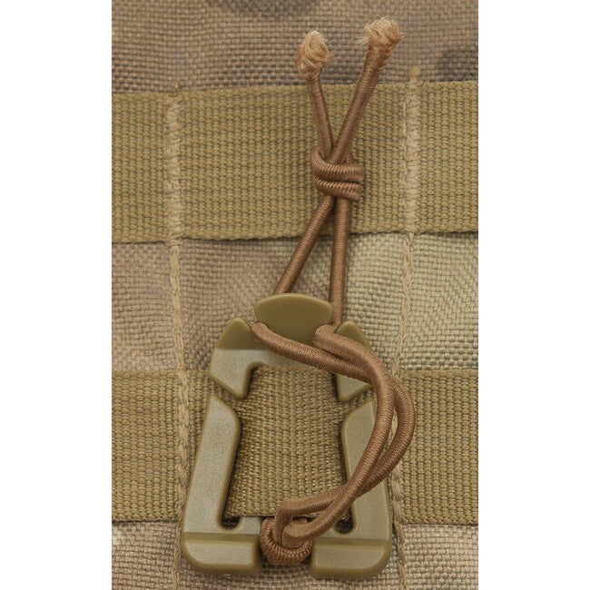 MFH clipsă MOLLE cu curea din cauciuc, coyote tan, 2 pachete