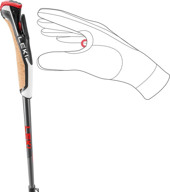 LEKI Instructor Lite Nordic Walking bețe, antracit închis-gri argintiu-roșu aprins, 100 - 125 cm