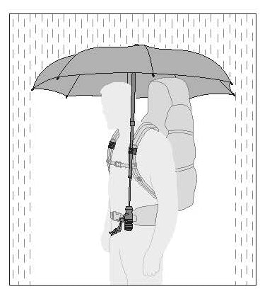 EuroSchirm teleScope handsfree umbrelă de trekking telescopică cu fixare pe rucsac UV, neagră