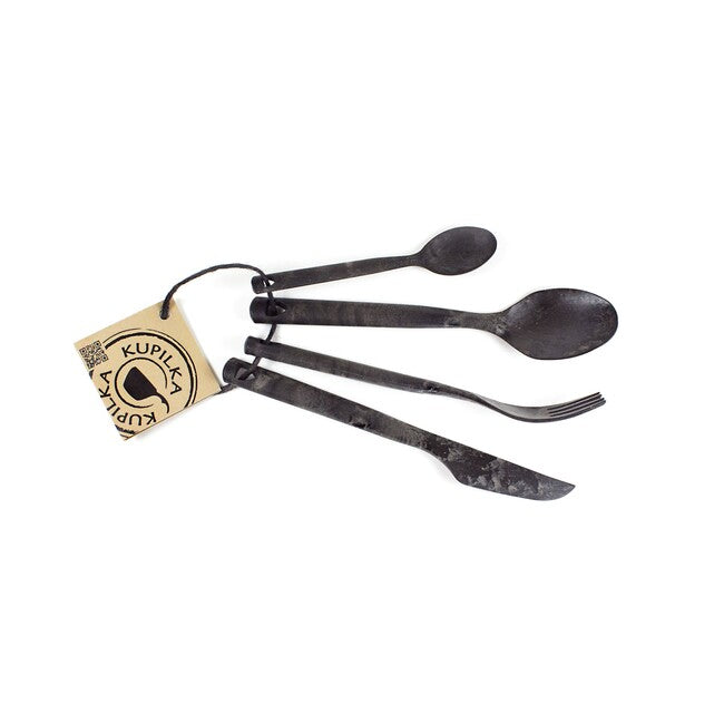 Kupilka CUTLERY tacâmuri de camping în ambalaj, negre