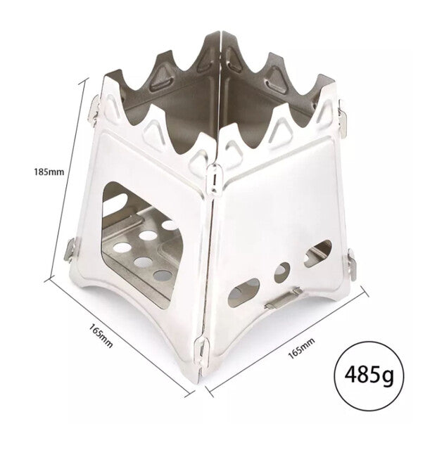 Origin Outdoors Stack aragaz compact pliabil din oțel inoxidabil
