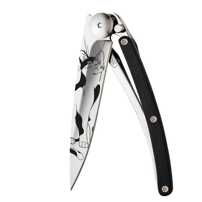 Deejo Tattoo briceag ebony wood cat