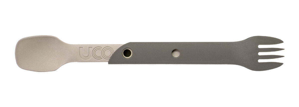 UCO Switch set tacâmuri Spork cu inel de atașare și suport pentru furculiță, nisip