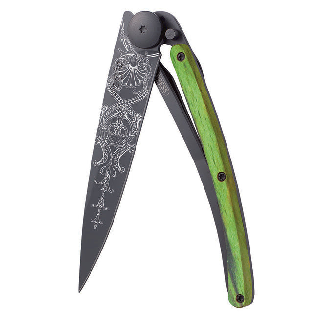 Deejo Versailles briceag Black tattoo green beech