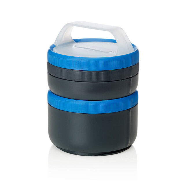 Humangear Stax recipient modular pentru prânz XL, gri-albastru