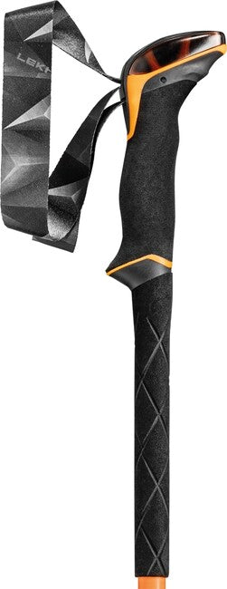 LEKI Sherpa Lite bețe de trekking, portocalii neon-negru-albastru denim, 100 - 135 cm