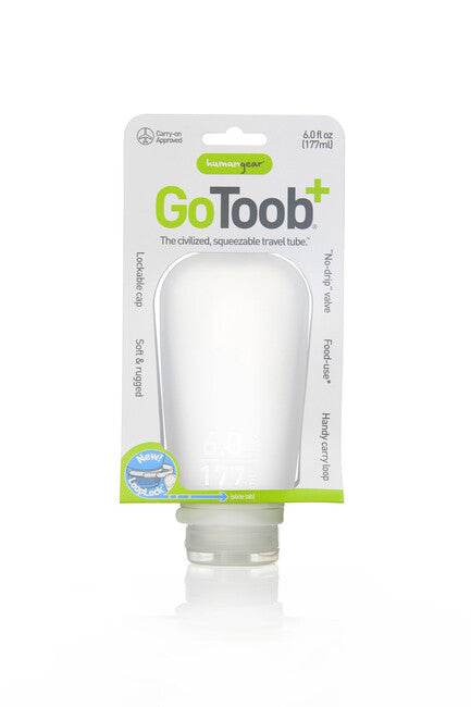 Humangear GoToob+ sticlă de călătorie din silicon/recipient, 177 ml, transparent