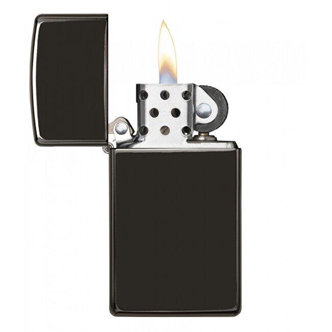 Zippo Ebony™ Slim® brichetă pe benzină, gri închis
