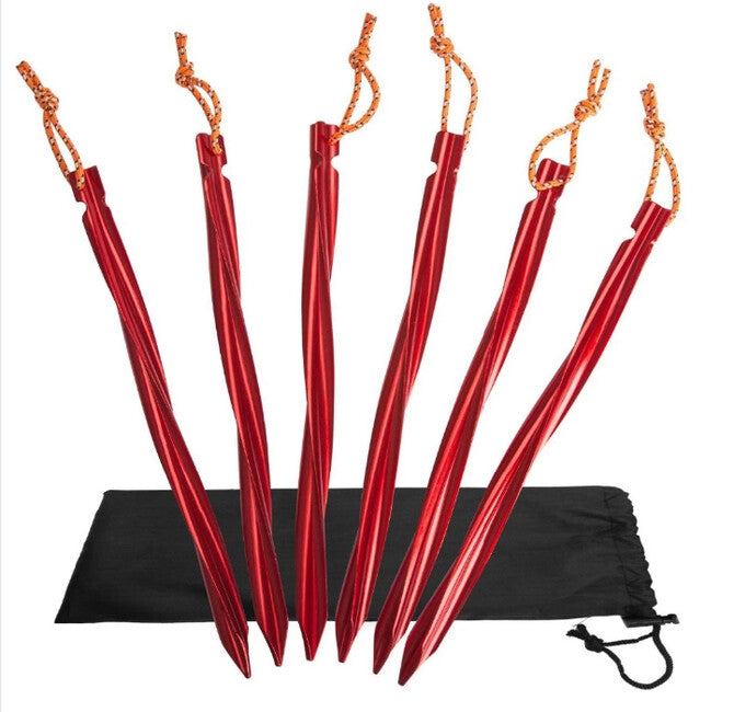 BasicNature Y-Stake Spiral țăruși de cort 25 cm, roșii, 6 buc