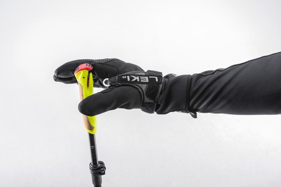 LEKI XTA 6.5 Vario Jr. bețe de schi, negre-alb-galben neon, 125 - 145 cm