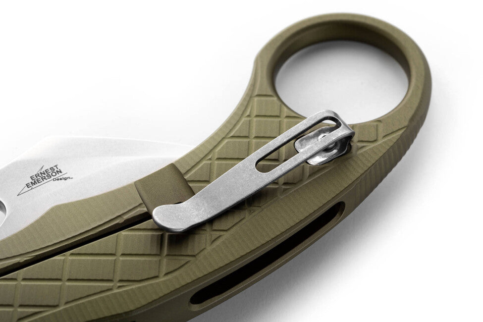 Lionsteel L.E. ONE 1 A GS cuțit tip KARAMBIT Green/stone washed dezvoltat în colaborare Emerson Design