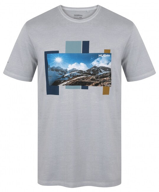 HUSKY Skyline tricou din bumbac pentru bărbați, gri