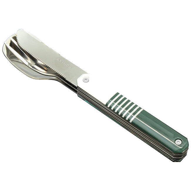 AKINOD Set tacâmuri magnetic de călătorie, green mariniere-mirror finish