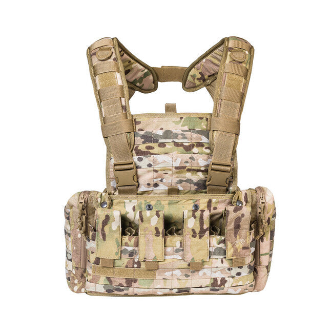 Tasmanian Tiger RIG MkII chest rig cu buzunare laterale, multicam