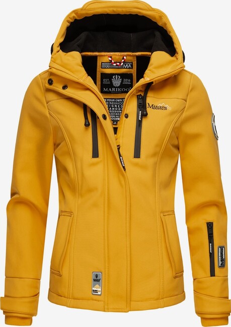Marikoo KLEINE ZICKE geacă de tranziție pentru femei cu glugă, Amber yellow