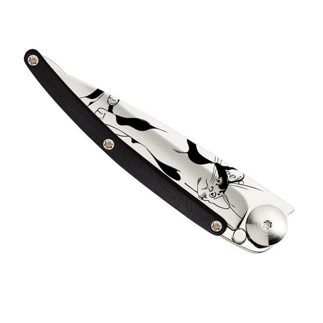 Deejo Tattoo briceag ebony wood cat