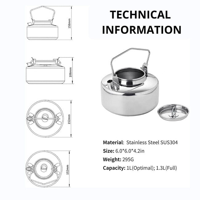 Fire Maple Antarctic ceainic din oțel inoxidabil 1L