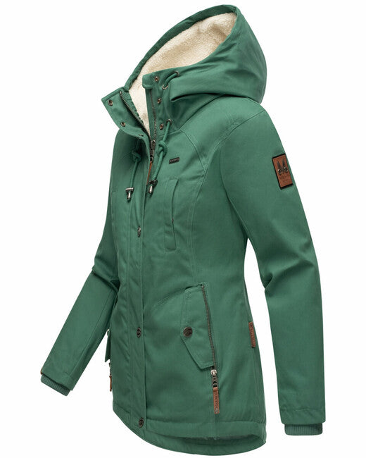 Marikoo Bikoo parka de iarnă pentru femei cu glugă, dusty green