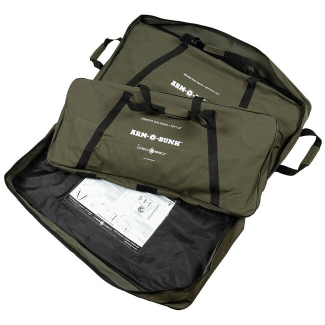 Disc-O-Bed Arm-O-Bunk pat pliabil cu buzunar lateral, OD green
