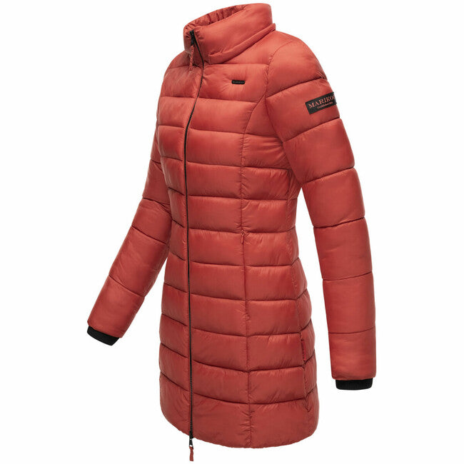 Marikoo ABENDSTERNCHEN palton piquat pentru femei cu glugă, Terracotta