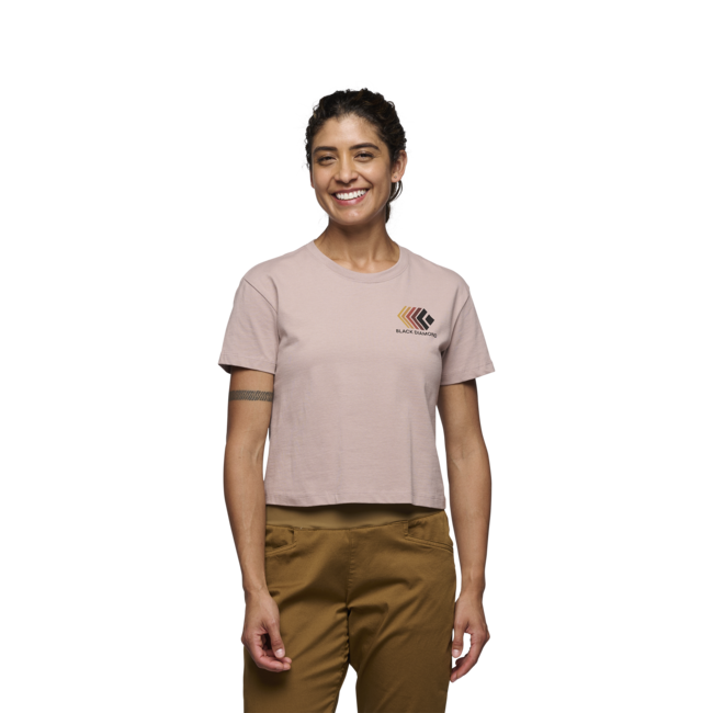 Black Diamond Faded tricou crop cu mânecă scurtă pentru femei, pale mauve
