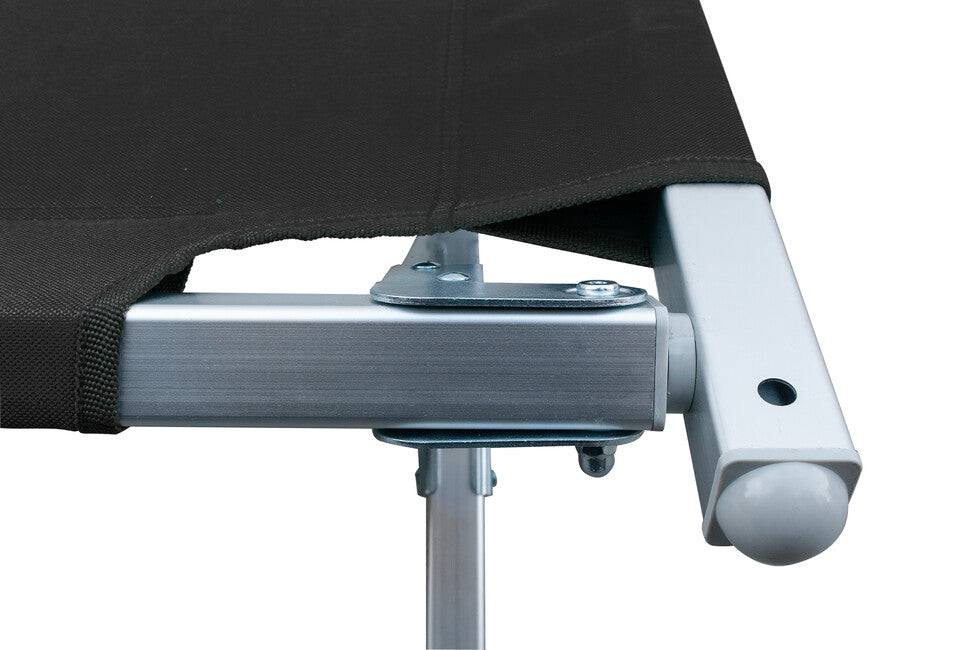 BasicNature Alu-Campbed pat de camping, negru, 210 cm