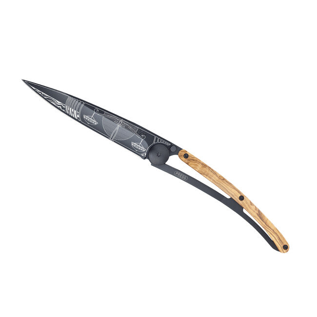 Deejo Tattoo briceag Black olive wood Libra