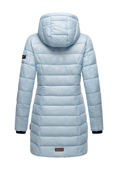 Marikoo ABENDSTERNCHEN palton piquat pentru femei cu glugă, Baby blue