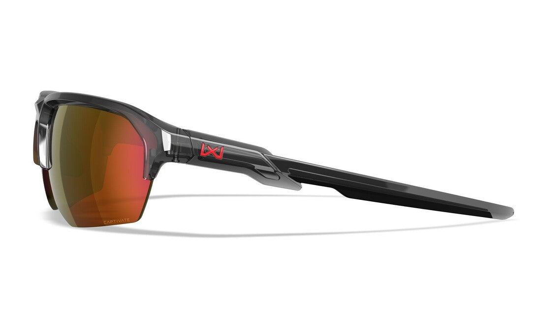 Wiley X Jakl ochelari de soare, Captivate Red Mirror/ Gloss Crystal Grey