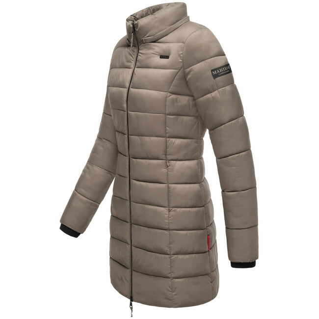 Marikoo ABENDSTERNCHEN palton piquat pentru femei cu glugă, Stone brown