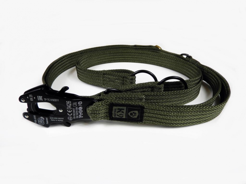K9 Thorn lesă reglabilă Kong Frog cu mâner frontal, neagră, 255 cm
