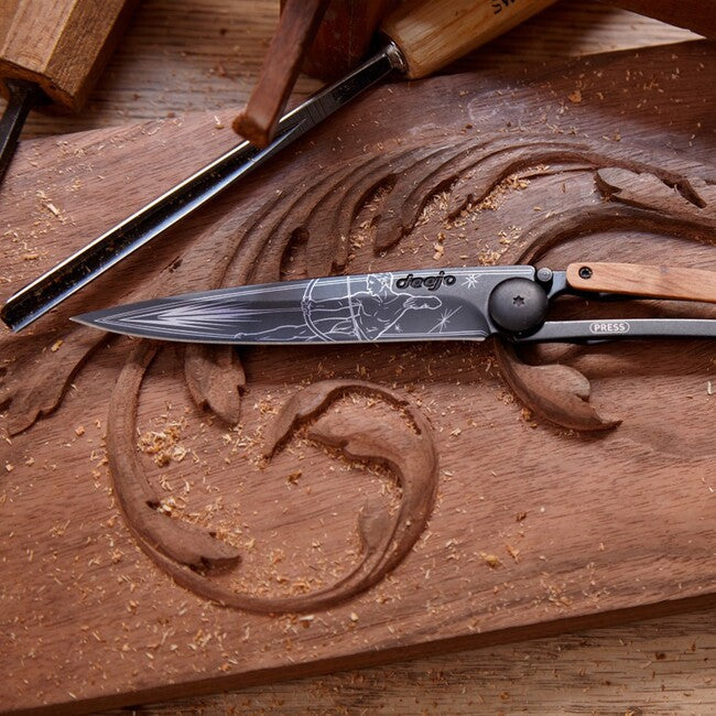 Deejo Tattoo briceag Black olive wood, Sagittarius