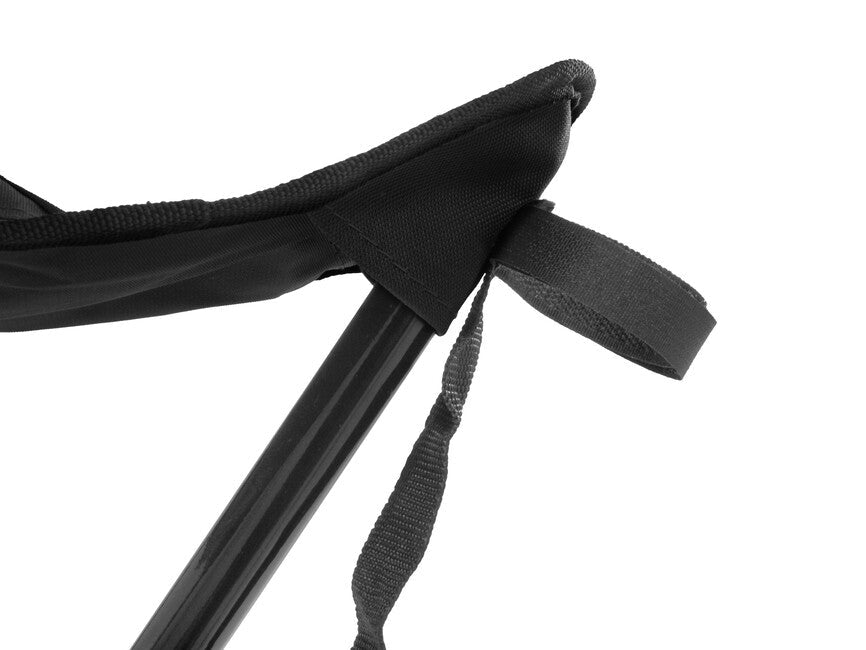 BasicNature Travelchair scaun cu trei picioare din oțel, negru