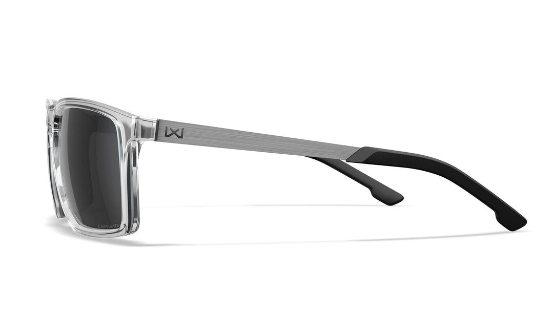 Wiley X Axe ochelari de soare, Captivate Grey/ Gloss Crystal Clear