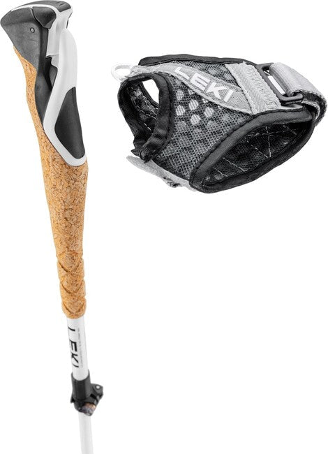 LEKI Cross Trail FX Superlite bețe de trekking, albe-verde invidios-negru, 110 - 130 cm