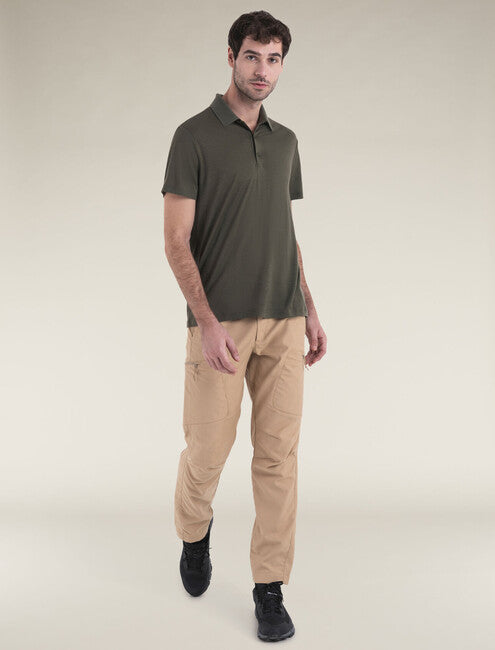 Icebreaker 150 Tech Lite III Merino tricou polo pentru bărbați cu mânecă scurtă, verde