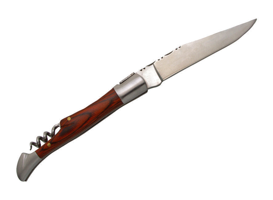 Laguiole DUB039 briceag, lamă 12cm, oțel 420, mâner din stamină maro