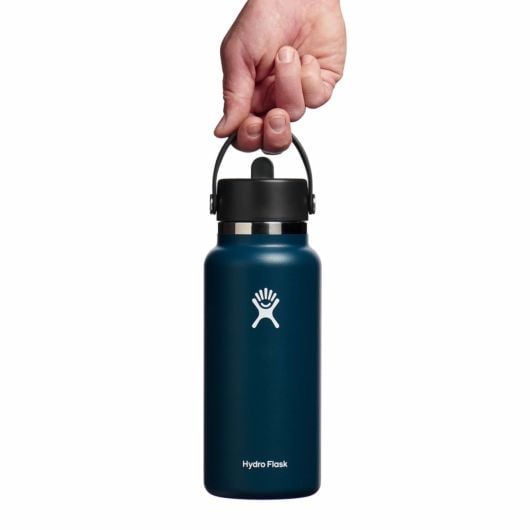 Hydro Flask Wide Mouth termosticlă cu pai Flex Straw Cap Lată 32 OZ, indigo, 946 ml