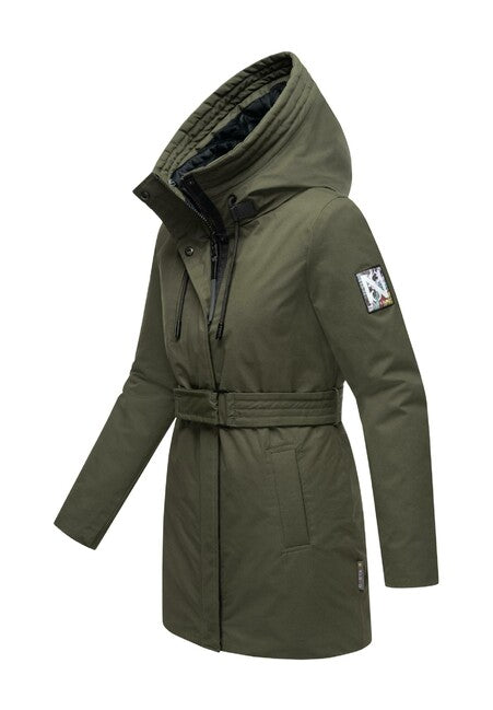 Navahoo Eishauch parka de iarnă pentru femei cu glugă, verde oliv închis